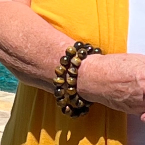 For Layering Ladies Night! 2 Large Tiger Eye Bracelets!Wow!